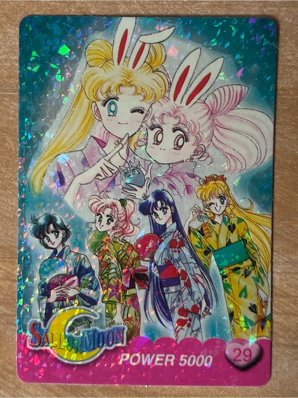 Vintage Sailor Moon Prism Holographic Sticker Trading Card #29.